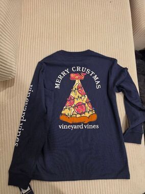 Vineyard Vines Boy's Navy 'Merry Crustmas' Graphic Sweater